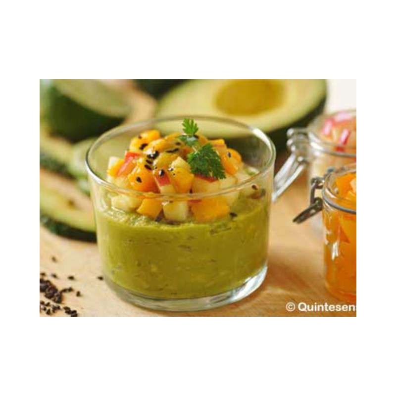 Fiche recette : Verrine de guacamole sauce fruit passion